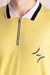 Zilli Cotton and silk polo yellow for men - Contrast collar, logo embroidery. 50% cotton, 50% silk. Closure: Zipper. Country of manufacture: Italy. Care: specialized cleaning - photo 5