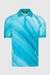 Zilli Light blue cotton polo shirt with gradient pattern for men - Fantasy pattern. 100% cotton. Closure: Zipper. Country of manufacture: Italy. Care: specialized cleaning - photo 1