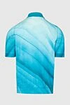 Zilli Light blue cotton polo shirt with gradient pattern for men - Fantasy pattern. 100% cotton. Closure: Zipper. Country of manufacture: Italy. Care: specialized cleaning - photo 7