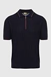 Zilli Cotton polo blue for men - Contrasting collar stripes. 100% cotton. Closure: Zipper. Country of manufacture: Italy. Care: specialized cleaning - photo 1