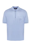 Zilli Blue cotton polo for men - Brand logo embroidery. 100% cotton. Closure: Zipper. Country of manufacture: Italy. Care: specialized cleaning - photo 1