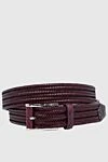 Cesare di Napoli Leather belt burgundy for men - Braided leather. 100% leather. Size: Width 4cm. Buckle. Country of manufacture: Italy. Care: specialized cleaning - photo 1