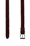 Cesare di Napoli Burgundy leather belt for men - Braided leather. 100% nubuck. Size: Width 4cm. Buckle. Country of manufacture: Italy. Care: specialized cleaning - photo 3