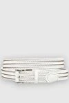 Cesare di Napoli White leather belt for men - Braided leather. 100% leather. Size: Width 4cm. Closure: Buckle. Country of manufacture: Italy. Care: specialized cleaning - photo 1