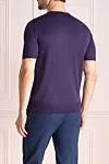 Short sleeve jumper in cotton and silk purple for men Cesare di Napoli - Short sleeve. 55% silk, 45% cotton. Country of manufacture: Italy. Care: specialized cleaning - photo 4