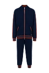 Stefano Ricci Костюм спортивний чоловічий з вовни та шовку синій - Контрастні вставки. 70% вовна, 30% шовк. Куліска, блискавка. Чотири бічні кишені. Країна виробник: Італія. Догляд: спеціалізоване чищення - фото 1