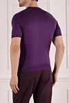 Silk short sleeve jumper purple for men Cesare di Napoli - Short sleeve. 100% silk. Country of manufacture: Italy. Care: specialized cleaning - photo 4