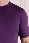 Cesare di Napoli Silk short sleeve jumper purple for men - Short sleeve. 100% silk. Country of manufacture: Italy. Care: specialized cleaning - photo 5