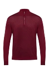 Cesare di Napoli Long sleeve polo in silk and cashmere burgundy for men - Optional: Long sleeve. Composition: 90% cashmere, 10% silk. Closure: Zipper. Country of manufacture: Italy. Care: specialized cleaning - photo 1