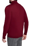 Long sleeve polo in silk and cashmere burgundy for men Cesare di Napoli - Optional: Long sleeve. Composition: 90% cashmere, 10% silk. Closure: Zipper. Country of manufacture: Italy. Care: specialized cleaning - photo 4