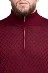 Cesare di Napoli Long sleeve polo in silk and cashmere burgundy for men - Optional: Long sleeve. Composition: 90% cashmere, 10% silk. Closure: Zipper. Country of manufacture: Italy. Care: specialized cleaning - photo 5