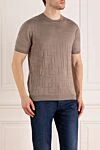 Svevo Short sleeve cotton jumper gray for men - Textured pattern. Short sleeve. 100% cotton. Country of manufacture: Italy. Care: specialized cleaning - photo 3