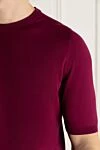 Svevo Cotton short sleeve jumper burgundy for men - Short sleeve. 100% cotton. Country of manufacture: Italy. Care: specialized cleaning - photo 5