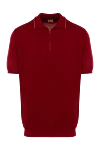 Svevo Cotton polo burgundy for men - Textured pattern, contrasting stripes on the collar and cuffs. 100% cotton. Closure: Zipper. Country of manufacture: Italy. Care: specialized cleaning - photo 1