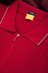 Svevo Cotton polo burgundy for men - Textured pattern, contrasting stripes on the collar and cuffs. 100% cotton. Closure: Zipper. Country of manufacture: Italy. Care: specialized cleaning - photo 7