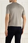 Men's beige short-sleeved jumper with textured horizontal knit (markdown) Svevo - Additional: Short sleeves. 65% silk, 35% linen. Country of manufacture: Italy. Care: specialized cleaning - photo 4