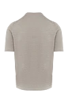Men's beige short-sleeved jumper with textured horizontal knit (markdown) Svevo - Additional: Short sleeves. 65% silk, 35% linen. Country of manufacture: Italy. Care: specialized cleaning - photo 6