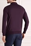 Long Sleeve Polo in Silk and Cashmere Violet for men Cesare di Napoli - Long sleeve. 70% cashmere, 30% silk. Closure: Zipper. Country of manufacture: Italy. Care: specialized cleaning - photo 4