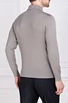 Long Sleeve Polo in Silk and Cashmere Gray for men Cesare di Napoli - Decor: Combination of two shades. Optional: Long sleeve. Composition: 70% cashmere, 30% silk. Clasp: Buttons. Country of manufacture: Italy. Care: specialized cleaning - photo 4