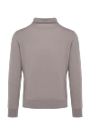 Long Sleeve Polo in Silk and Cashmere Gray for men Cesare di Napoli - Decor: Combination of two shades. Optional: Long sleeve. Composition: 70% cashmere, 30% silk. Clasp: Buttons. Country of manufacture: Italy. Care: specialized cleaning - photo 6