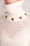 Balmain White jumper for women - knitted cut, metal decorations on the neck. 52% mohair, 31% viscose, 17% polyamide. Country of manufacture: Italy. Care: specialized cleaning - photo 5