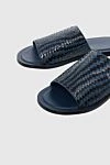 Zilli Blue leather slippers for men - scales. leather interior. 100% genuine leather. polyurethane. Country of manufacture: Italy. Care: specialized cleaning - photo 5