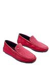 Zilli Red leather men's moccasins - Perforation. 100% leather. Interior: Leather. Insole: Leather. Outsole: Other materials. Country of manufacture: Italy. Care: specialized cleaning - photo 3