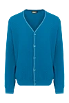 Zilli Men's cotton cardigan blue - Textured pattern. 100% cotton. Closure: Buttons. Country of manufacture: Italy. Care: specialized cleaning - photo 1