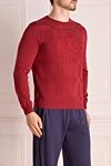 Zilli Silk and cotton jumper red for men - Textured pattern, embroidery. 50% silk, 50% cotton. Country of manufacture: Italy. Care: specialized cleaning - photo 3