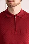 Zilli Cotton and silk polo red for men - Embossed pattern, brand logo. 60% silk, 40% cotton. Closure: Zipper. Country of manufacture: Italy. Care: specialized cleaning - photo 5