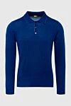 Zilli Silk long sleeve polo blue for men - Embossed pattern. Long sleeve. 100% silk. Buttons. Country of manufacture: Italy. Care: specialized cleaning - photo 1