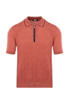 Zilli Polo made of silk and crocodile skin orange for men - Textured pattern, alligator leather inserts. 100% silk, alligator skin. Closure: Zipper. Country of manufacture: Italy. Care: specialized cleaning - photo 1