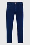 Scissor Scriptor Cotton and polyester jeans blue for men - logo, contrast stitching. 70% cotton, 28% polyester(PL), 2% polyurethane. Closure: button, zipper. Three side pockets, two back pockets. Country of manufacture: Italy. Care: specialized cleaning - photo 1