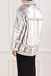 Gray sheepskin coat made of natural fur and leather Blancha - fur collar. 100% natural fur. Closure: zipper. two side pockets. Country of manufacture: Italy. Care: specialized cleaning - photo 4