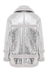 Blancha Gray sheepskin coat made of natural fur and leather - fur collar. 100% natural fur. Closure: zipper. two side pockets. Country of manufacture: Italy. Care: specialized cleaning - photo 7