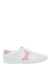 Celine Women's leather sneakers with pink inserts in white - contrasting inserts. leather. lacing. Country of manufacture: Italy. Care: specialized cleaning - photo 1