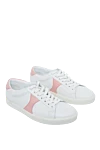 Celine Women's leather sneakers with pink inserts in white - contrasting inserts. leather. lacing. Country of manufacture: Italy. Care: specialized cleaning - photo 3