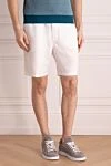 Derek Rose White linen shorts for men - 100% linen. drawstring. two side pockets, two back pockets. Country of manufacture: Italy. Care: specialized cleaning - photo 3