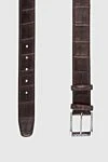 Cesare di Napoli Brown crocodile leather belt for men - Decor: Textured leather. Composition: 100% crocodile leather. Size: Width 4cm. Clasp: Buckle. Country of manufacture: Italy. Care: specialized cleaning - photo 3