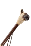 Metal and wood shoehorn yellow Pasotti - French Bulldog Head. Metal, wood. Product length: 50 cm. Country of manufacture: Italy. Care: specialized cleaning - photo 2