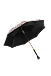 Polyester umbrella black Pasotti - cat's head on the handle.. mechanical clasp. 100% polyester. Product length: 95 cm. Country of manufacture: Italy. Care: specialized cleaning - photo 2