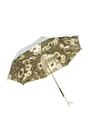 White polyester umbrella for women Pasotti - Swarovski crystals on the handle.. mechanical clasp. 100% polyester. Product length: 95 cm. Country of manufacture: Italy. Care: specialized cleaning - photo 2