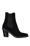 Fleur de Paris Women's black suede boots with crystals - crystals. suede. Heel height: 7 centimeters. elastic inserts. Country of manufacture: Italy. Care: specialized cleaning - photo 1