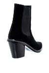 Women's black suede boots with crystals Fleur de Paris - crystals. suede. Heel height: 7 centimeters. elastic inserts. Country of manufacture: Italy. Care: specialized cleaning - photo 4