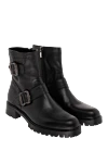 Fleur de Paris Black leather boots for women - spraying, buckles. genuine leather. Heel height: 2 centimeters. zippers. Country of manufacture: Italy. Care: specialized cleaning - photo 3