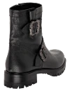 Black leather boots for women Fleur de Paris - spraying, buckles. genuine leather. Heel height: 2 centimeters. zippers. Country of manufacture: Italy. Care: specialized cleaning - photo 4