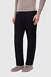 Zilli Black men's trousers - Decor pattern stripes. 89% wool, 8% silk, 3% cashmere. Closure: button, zipper. two side, two back pockets. Country of manufacture: Italy. Care: specialized cleaning - photo 3