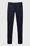 Zilli Men's blue wool trousers - 100% wool. Closure: button, zipper. two side, two back pockets. Country of manufacture: Italy. Care: specialized cleaning - photo 1