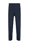 Zilli Men's blue wool and silk trousers - 85% wool, 15% silk. Closure: button, zipper. two side, two back pockets. Country of manufacture: Italy. Care: specialized cleaning - photo 1