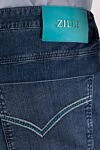 Zilli Blue cotton jeans for men - Decor: logo, contrast stitching. Composition: 98% cotton, 2% polyamide. Closure: button, zipper. Pockets: Three side pockets, two back pockets. Country of manufacture: Italy. Care: specialized cleaning - photo 5